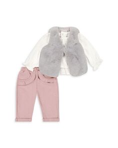 Жилет из искусственного меха для девочек, топ и усилитель; Комплект штанов - малыш Miniclasix, цвет Gray