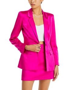 Атласный однобортный пиджак AQUA, цвет Pink