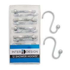 Крючки для душевых штор Axis, набор из 12 шт. InterDesign, цвет Silver