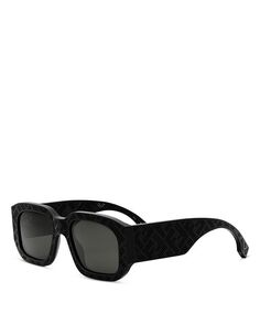 Прямоугольные солнцезащитные очки Shadow, 52 мм Fendi, цвет Black