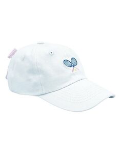 Бейсбольная кепка с теннисным бантом для девочек белого цвета - Little Kid Bits &amp; Bows, цвет White