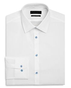 Однотонная классическая рубашка стрейч узкого кроя The Men&apos;s Store at Bloomingdale&apos;s, цвет White