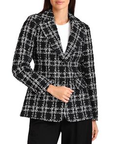Твидовый приталенный пиджак Bagatelle, цвет Black