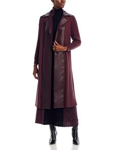 Длинная куртка смешанного цвета с воротником-стойкой Misook, цвет Red