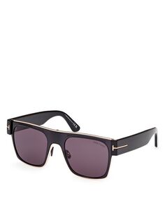 Квадратные солнцезащитные очки, 54 мм Tom Ford, цвет Black