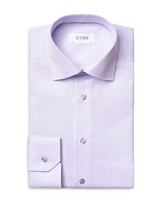 Рубашка приталенного кроя с фактурной текстурой и однотонным принтом Eton, цвет Purple
