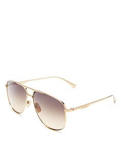 Солнцезащитные очки-авиаторы с перемычкой для бровей, 64 мм Gucci, цвет Gold