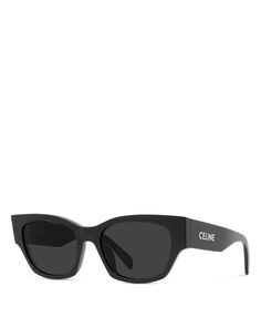 Монохромные солнцезащитные очки «кошачий глаз», 54 мм CELINE, цвет Black