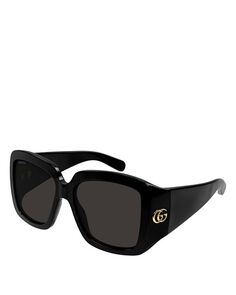 Квадратные солнцезащитные очки, 55 мм Gucci, цвет Black