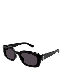 Прямоугольные солнцезащитные очки Monogram Perle, 53 мм Saint Laurent, цвет Black