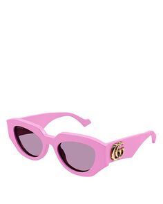 Солнцезащитные очки Generation Geometric, 51 мм Gucci, цвет Pink