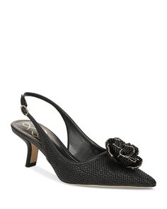 Женские туфли-лодочки Bianka Flora с открытой пяткой и острым носком Sam Edelman, цвет Black