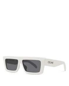 Прямоугольные солнцезащитные очки Monochroms, 57 мм CELINE, цвет Ivory/Cream