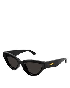 Солнцезащитные очки Edgy «кошачий глаз», 53 мм Bottega Veneta, цвет Black