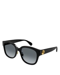 Круглые солнцезащитные очки, 55 мм Gucci, цвет Black