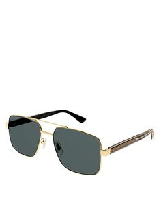 Солнцезащитные очки Wirecore Navigator, 60 мм Gucci, цвет Gold