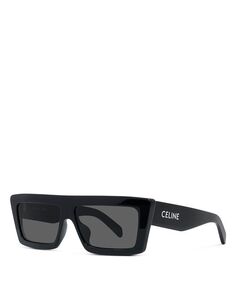 Прямоугольные солнцезащитные очки Monochroms, 57 мм CELINE, цвет Black