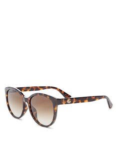 Круглые солнцезащитные очки, 56 мм Gucci, цвет Brown