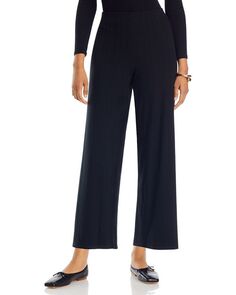 Широкие брюки в рубчик до щиколотки Eileen Fisher, цвет Black