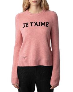 Кашемировый свитер Lili Ws Je T&apos;aime Zadig &amp; Voltaire, цвет Pink