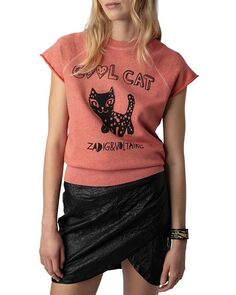Хлопковые толстовки Rupper Mo Cool Cat Zadig &amp; Voltaire, цвет Pink
