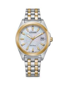 Женские двухцветные часы-браслет Corso из нержавеющей стали, 33 мм Citizen, цвет White