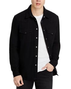 Джинсовая рубашка стандартного кроя в стиле вестерн FRAME, цвет Black