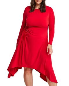 Платье из джерси со сборками Estelle Plus, цвет Red
