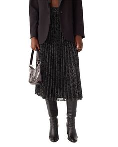 Плиссированная трикотажная юбка миди цвета металлик Camille ba&amp;sh, цвет Black Ba&Sh