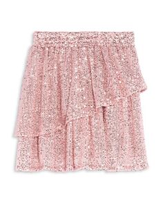 Асимметричная многоярусная юбка с пайетками для девочек, Little Kid, Big Kid AQUA, цвет Pink