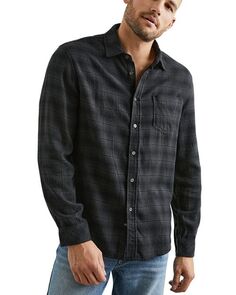 Рубашка с длинным рукавом на пуговицах спереди Rails, цвет Black