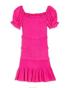Многоярусное присборенное платье Laila для девочек - Big Kid KatieJnyc, цвет Pink