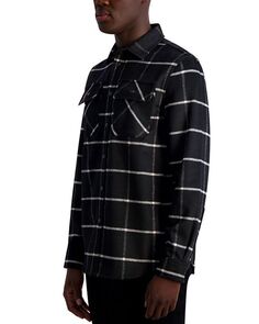 Приталенная куртка-рубашка с длинными рукавами KARL LAGERFELD PARIS, цвет Black