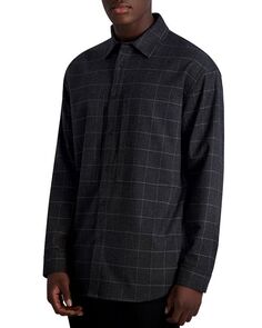 Классическая рубашка приталенного кроя с длинными рукавами и оконным стеклом KARL LAGERFELD PARIS, цвет Gray