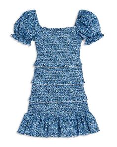 Многоярусное присборенное платье Laila для девочек - Big Kid KatieJnyc, цвет Blue