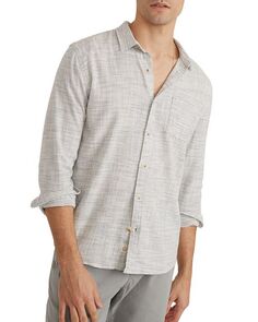 Рубашка в полоску с кромкой и длинными рукавами на пуговицах спереди Marine Layer, цвет Tan/Beige