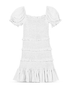 Многоярусное присборенное платье Laila для девочек - Big Kid KatieJnyc, цвет White