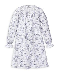 Зимняя ночная рубашка Delphine с виньеткой для девочек — Baby, Little Kid, Big Kid Petite Plume, цвет White