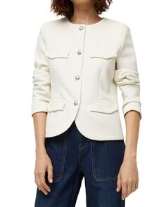 Кенсингтонская трикотажная куртка Veronica Beard, цвет Ivory/Cream