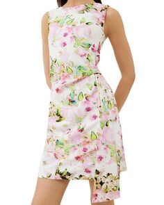 Мини-платье Nisus с цветочным принтом и завязками по бокам Marella, цвет Multi
