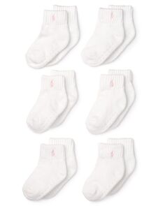 Комплект носков для девочек Ralph Lauren, 6 шт., для малышей Ralph Lauren, цвет White