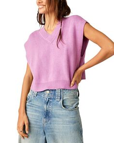 Легкий уличный свитер-жилет Free People, цвет Purple