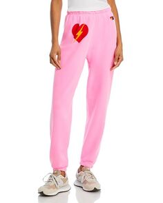 Спортивные брюки с графическим принтом Bolt Heart Aviator Nation, цвет Pink