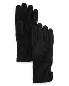 Замшевые ребристые перчатки с отделкой The Men&apos;s Store at Bloomingdale&apos;s, цвет Black