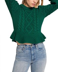 Шерстяной свитер Edita с баской Joie, цвет Green