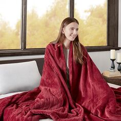 Одеяла с подогревом от микролайта до бербера Beautyrest, цвет Garnet