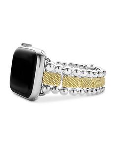 Икра 18-каратного золота и усилителя; Часы Apple Watch из стерлингового серебра с бусинами Браслет, 38-45 мм LAGOS, цвет Gold