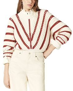 Свитер-пуловер с круглым вырезом Gardy крючком ba&amp;sh, цвет Ivory/Cream Ba&Sh