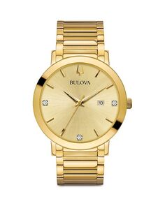 Современные часы, 42 мм Bulova, цвет Gold