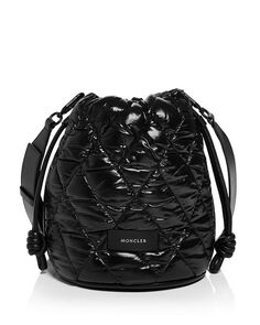 Стеганая сумка-мешок Moncler, цвет Black